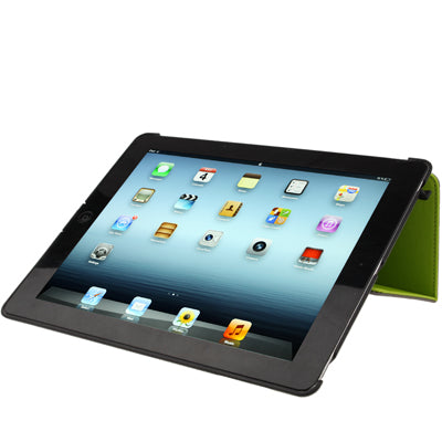 Non-slip Smart Leather Case with Sleep / Wake-up & Holder Function for New iPad (iPad 3), iPad 4 Support Radiating, Dust plug, Portable Style, Amplifier function