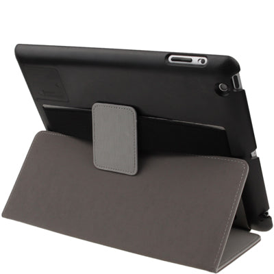 Non-slip Smart Leather Case with Sleep / Wake-up & Holder Function for New iPad (iPad 3), iPad 4 Support Radiating, Dust plug, Portable Style, Amplifier function