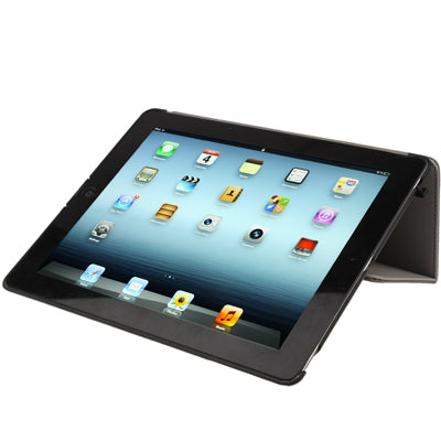Non-slip Smart Leather Case with Sleep / Wake-up & Holder Function for New iPad (iPad 3), iPad 4 Support Radiating, Dust plug, Portable Style, Amplifier function