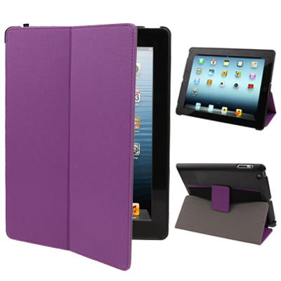 Non-slip Smart Leather Case with Sleep / Wake-up & Holder Function for New iPad (iPad 3), iPad 4 Support Radiating, Dust plug, Portable Style, Amplifier function