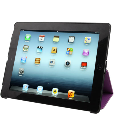 Non-slip Smart Leather Case with Sleep / Wake-up & Holder Function for New iPad (iPad 3), iPad 4 Support Radiating, Dust plug, Portable Style, Amplifier function