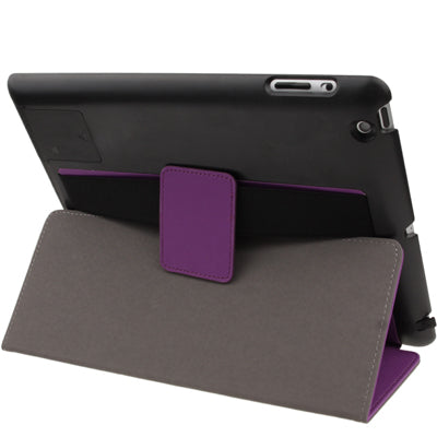 Non-slip Smart Leather Case with Sleep / Wake-up & Holder Function for New iPad (iPad 3), iPad 4 Support Radiating, Dust plug, Portable Style, Amplifier function