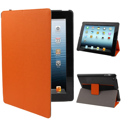 Non-slip Smart Leather Case with Sleep / Wake-up & Holder Function for New iPad (iPad 3), iPad 4 Support Radiating, Dust plug, Portable Style, Amplifier function