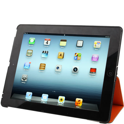 Non-slip Smart Leather Case with Sleep / Wake-up & Holder Function for New iPad (iPad 3), iPad 4 Support Radiating, Dust plug, Portable Style, Amplifier function