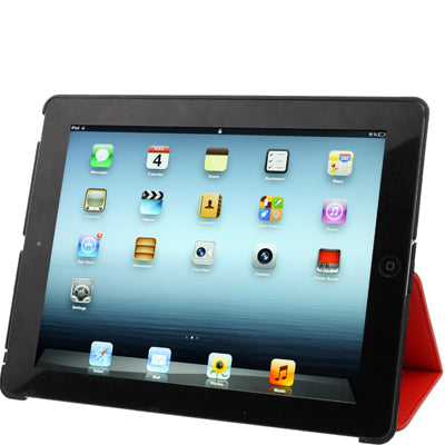 Non-slip Smart Leather Case with Sleep / Wake-up & Holder Function for New iPad (iPad 3), iPad 4 Support Radiating, Dust plug, Portable Style, Amplifier function
