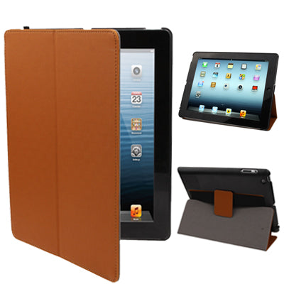 Non-slip Smart Leather Case with Sleep / Wake-up & Holder Function for New iPad (iPad 3), iPad 4 Support Radiating, Dust plug, Portable Style, Amplifier function
