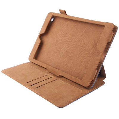 MEIYANGBIAO Leather Felt Protector Case with Holder & Credit Card Slots & Leather Headset Cord Wrap for iPad 4 / New iPad (iPad 3)