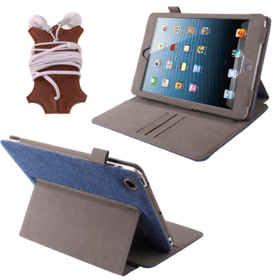 MEIYANGBIAO Leather Felt Protector Case with Holder & Credit Card Slots & Leather Headset Cord Wrap for iPad 4 / New iPad (iPad 3)