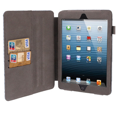 MEIYANGBIAO Leather Felt Protector Case with Holder & Credit Card Slots & Leather Headset Cord Wrap for iPad 4 / New iPad (iPad 3)