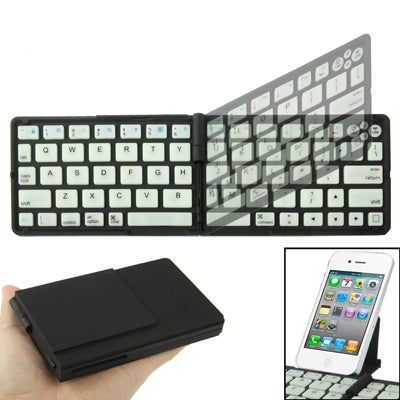Bluetooth 3.0 Folding Keyboard for iPad 4 / New iPad (iPad 3) / iPad 2 / iPhone 6 & 6S / iPhone 5 & 5S / iPhone 4 & 4S / Tablet PC, Operating Distance: 10m(Black)