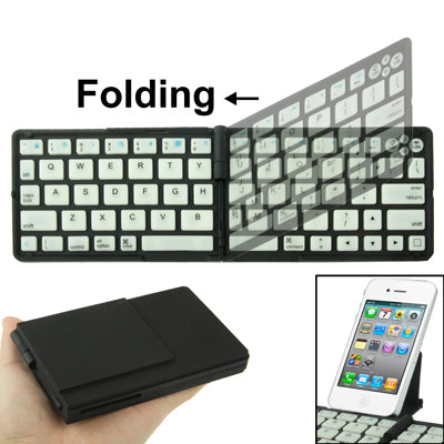 Bluetooth 3.0 Folding Keyboard for iPad 4 / New iPad (iPad 3) / iPad 2 / iPhone 6 & 6S / iPhone 5 & 5S / iPhone 4 & 4S / Tablet PC, Operating Distance: 10m(Black)