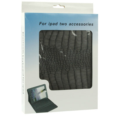 Bluetooth 2.0 Version 76 Key Silicone Keyboard with Lizard Texture Leather Protective Shell for New iPad (iPad 3) / iPad 2, Grey(Grey)
