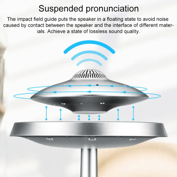 WB-91 360 Degree Autorotation Magnetic Levitation UFO Bluetooth Speaker with Desk Lamp, Support Touch & Hands-free Call