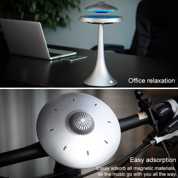 WB-91 360 Degree Autorotation Magnetic Levitation UFO Bluetooth Speaker with Desk Lamp, Support Touch & Hands-free Call