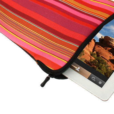 9.7 / 10.1 inch Colored Lines Pattern Thermal Transfer Soft Protective Laptop Zipper Bag, Suitable for iPad 4 / iPad 3 / iPad 2, Galaxy Tab 10.1 / P7500, Galaxy Note 10.1 / N8000