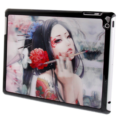 3D Effect Style Beauty Pattern Plastic Protector Case for iPad 4