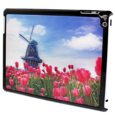 3D Effect Style Tulip Pattern Plastic Protector Case for iPad 4