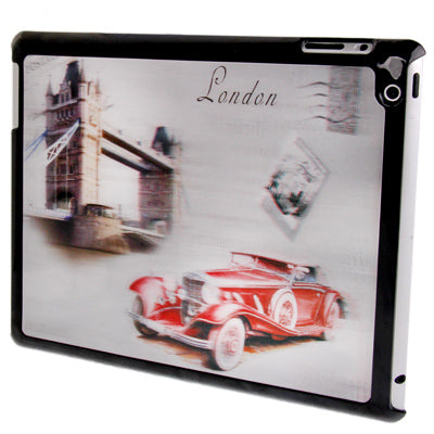 3D Effect Style London Pattern Plastic Protector Case for iPad 4