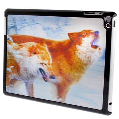 3D Effect Style Wolves Pattern Plastic Protector Case for iPad 4