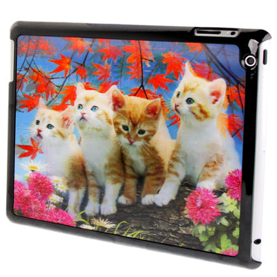 3D Effect Style Cats Pattern Plastic Protector Case for iPad 4