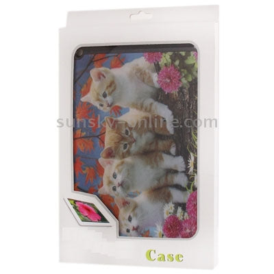 3D Effect Style Cats Pattern Plastic Protector Case for iPad 4