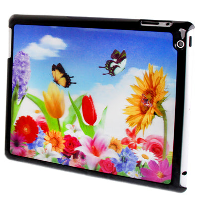 3D Effect Style Flowers Pattern Plastic Protector Case for iPad 4