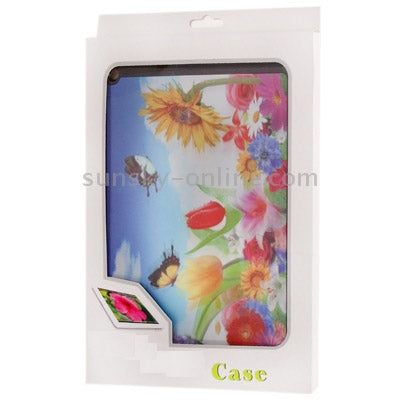 3D Effect Style Flowers Pattern Plastic Protector Case for iPad 4