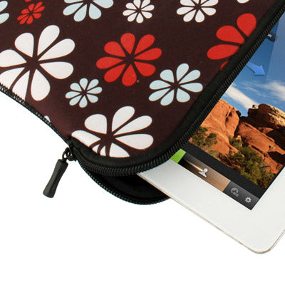 9.7 / 10.1 inch Flower Pattern Thermal Transfer Soft Protective Laptop Zipper Bag, Suitable for iPad 4 / iPad 3 / iPad 2, Galaxy Tab 10.1 / P7500, Galaxy Note 10.1 / N8000