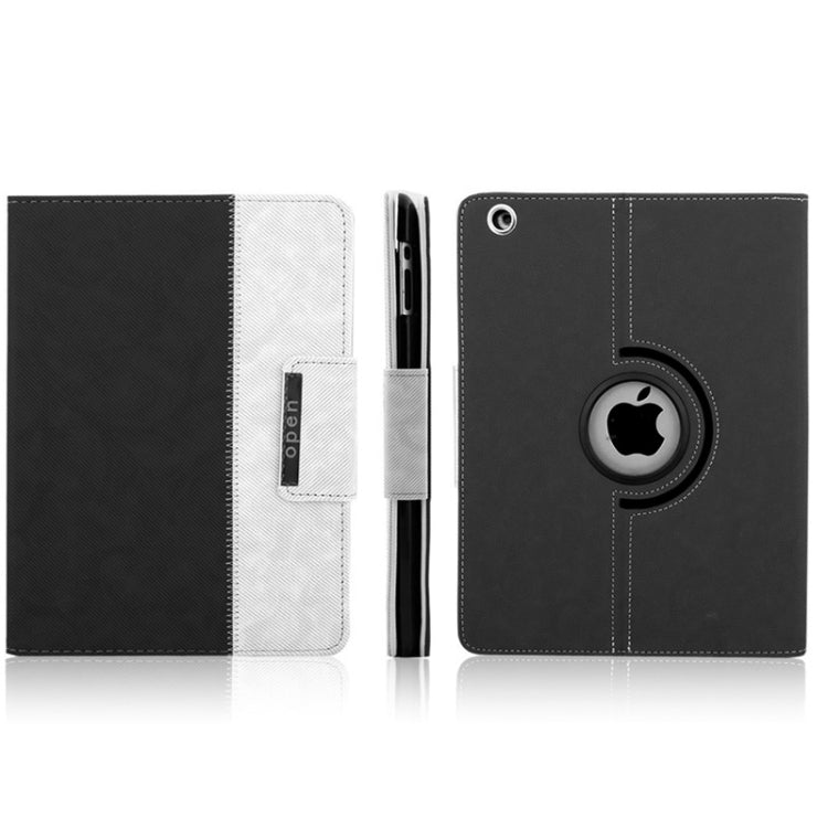 ENKAY ENK-3138 360 Degree Rotation Cloth Texture PU Leather Case with Sleep / Wake-up Function & Holder for iPad 4 / New iPad (iPad 3) / iPad 2