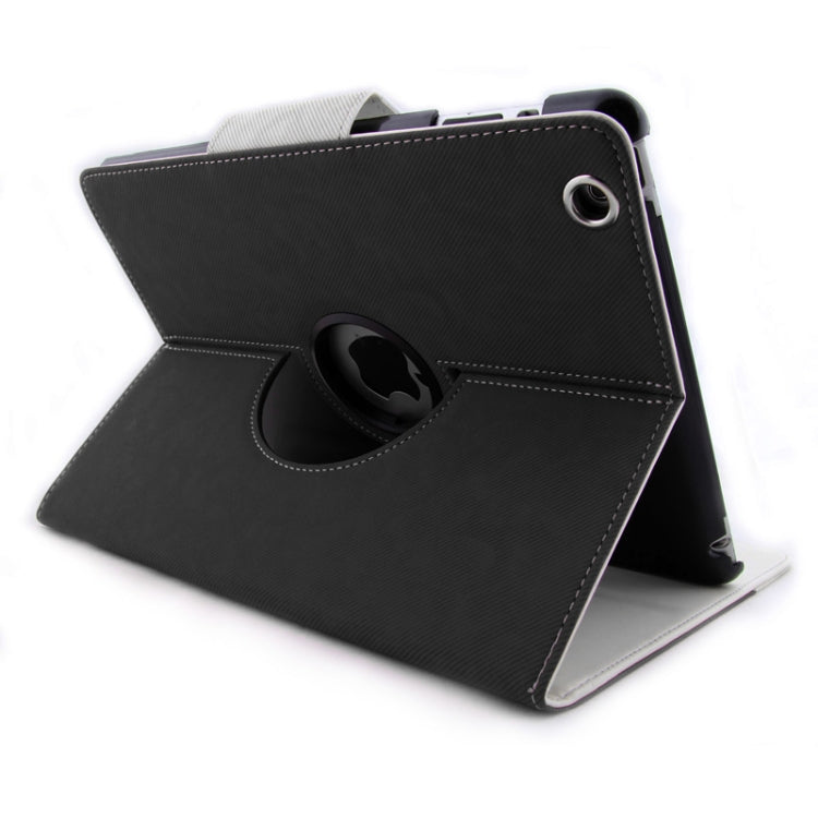 ENKAY ENK-3138 360 Degree Rotation Cloth Texture PU Leather Case with Sleep / Wake-up Function & Holder for iPad 4 / New iPad (iPad 3) / iPad 2