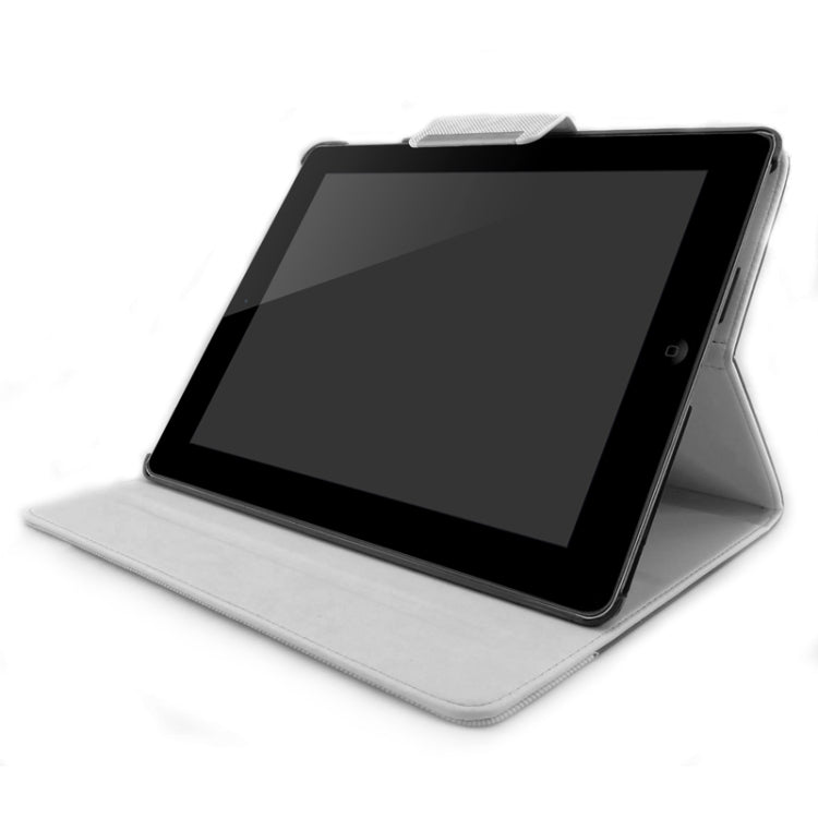 ENKAY ENK-3138 360 Degree Rotation Cloth Texture PU Leather Case with Sleep / Wake-up Function & Holder for iPad 4 / New iPad (iPad 3) / iPad 2
