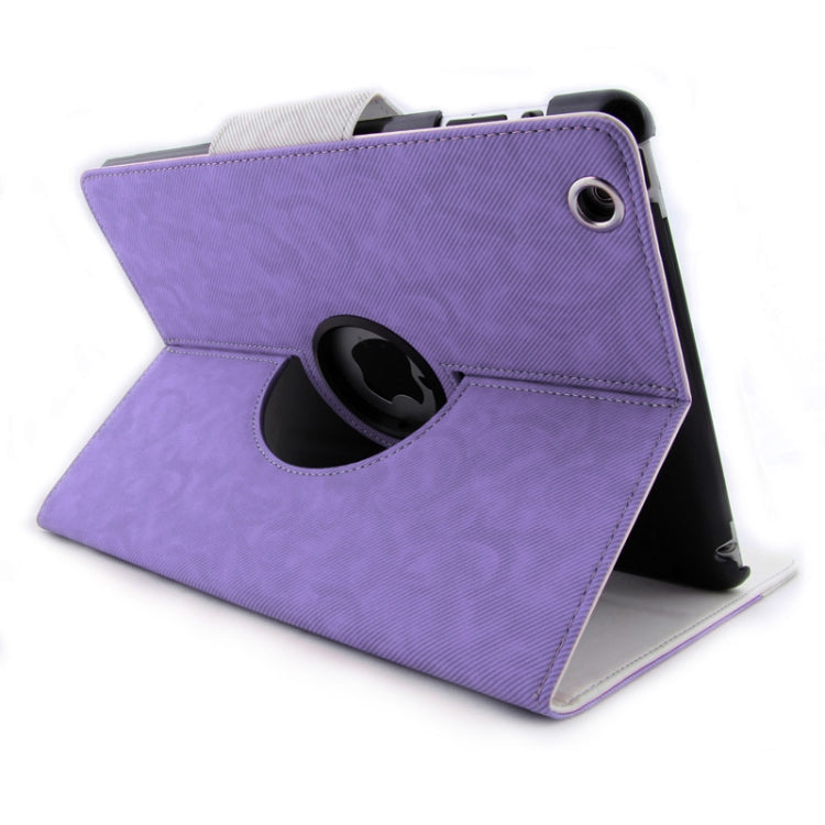 ENKAY ENK-3138 360 Degree Rotation Cloth Texture PU Leather Case with Sleep / Wake-up Function & Holder for iPad 4 / New iPad (iPad 3) / iPad 2