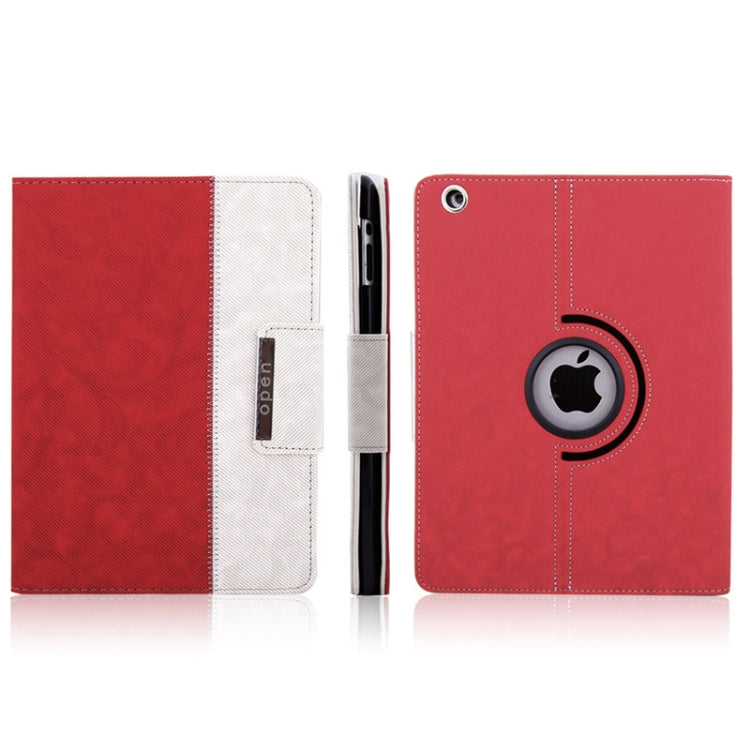 ENKAY ENK-3138 360 Degree Rotation Cloth Texture PU Leather Case with Sleep / Wake-up Function & Holder for iPad 4 / New iPad (iPad 3) / iPad 2