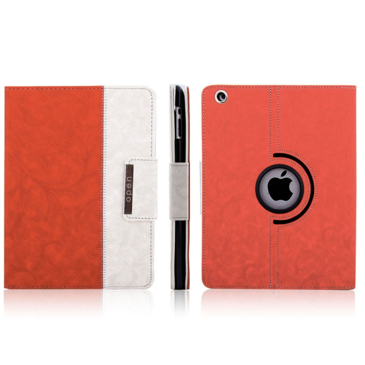 ENKAY ENK-3138 360 Degree Rotation Cloth Texture PU Leather Case with Sleep / Wake-up Function & Holder for iPad 4 / New iPad (iPad 3) / iPad 2
