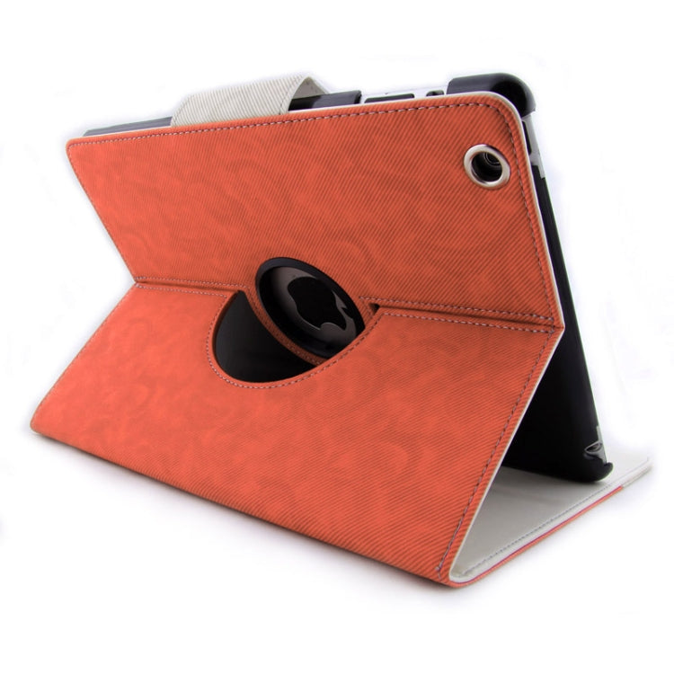ENKAY ENK-3138 360 Degree Rotation Cloth Texture PU Leather Case with Sleep / Wake-up Function & Holder for iPad 4 / New iPad (iPad 3) / iPad 2