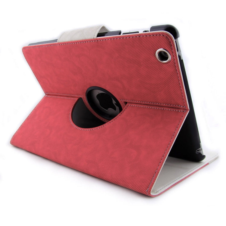 ENKAY ENK-3138 360 Degree Rotation Cloth Texture PU Leather Case with Sleep / Wake-up Function & Holder for iPad 4 / New iPad (iPad 3) / iPad 2