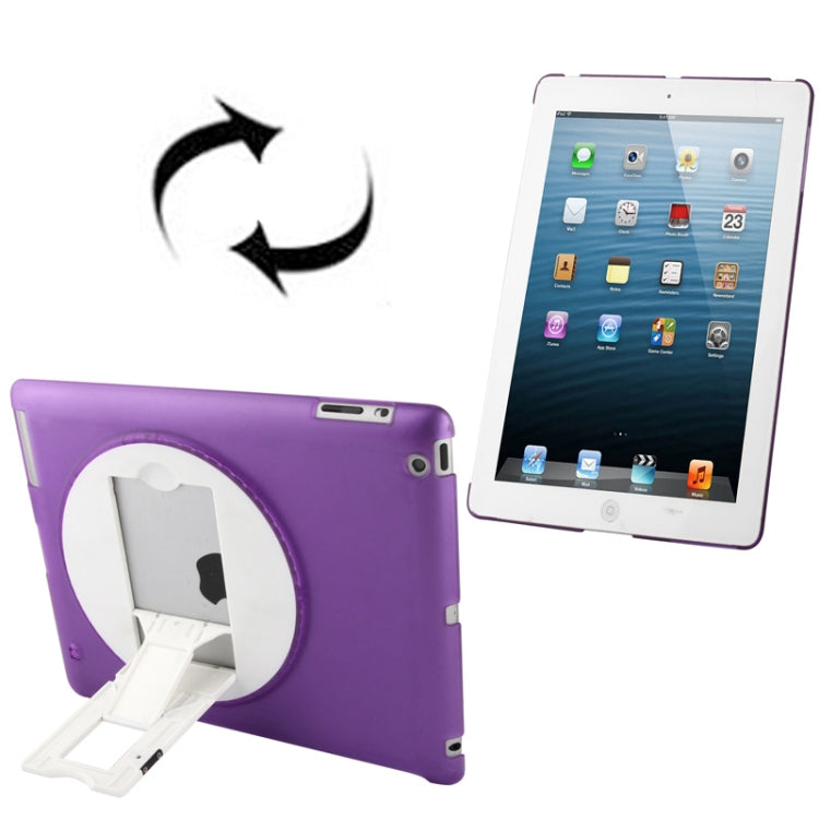 270 Degree Rotation Scrub Translucent Plastic Case with Adjustable Holder for iPad 4 / New iPad (iPad 3),