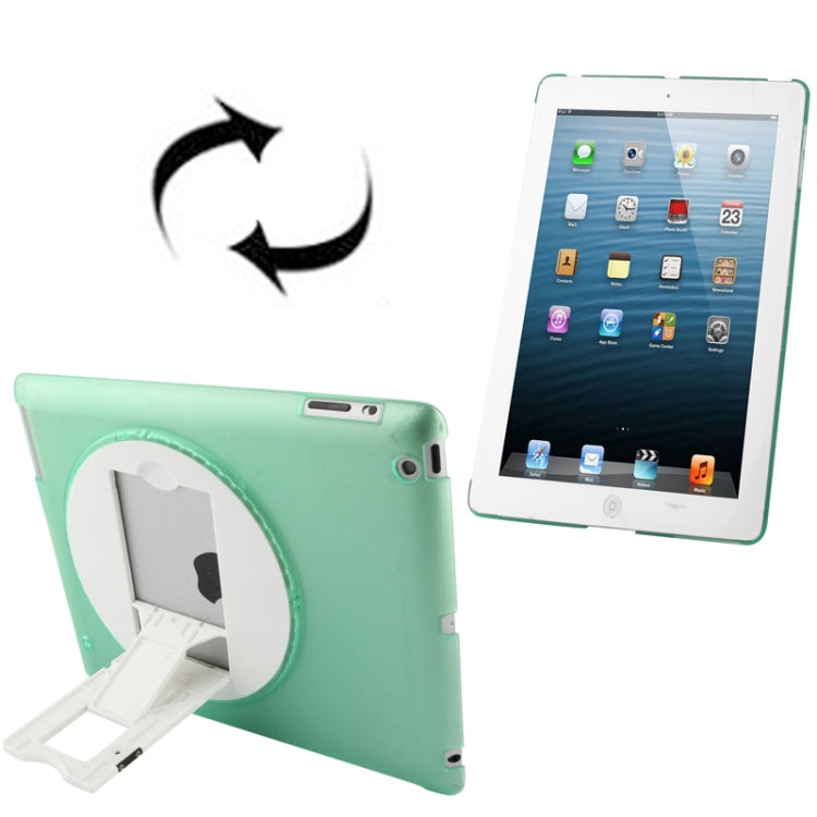 270 Degree Rotation Scrub Translucent Plastic Case with Adjustable Holder for iPad 4 / New iPad (iPad 3),