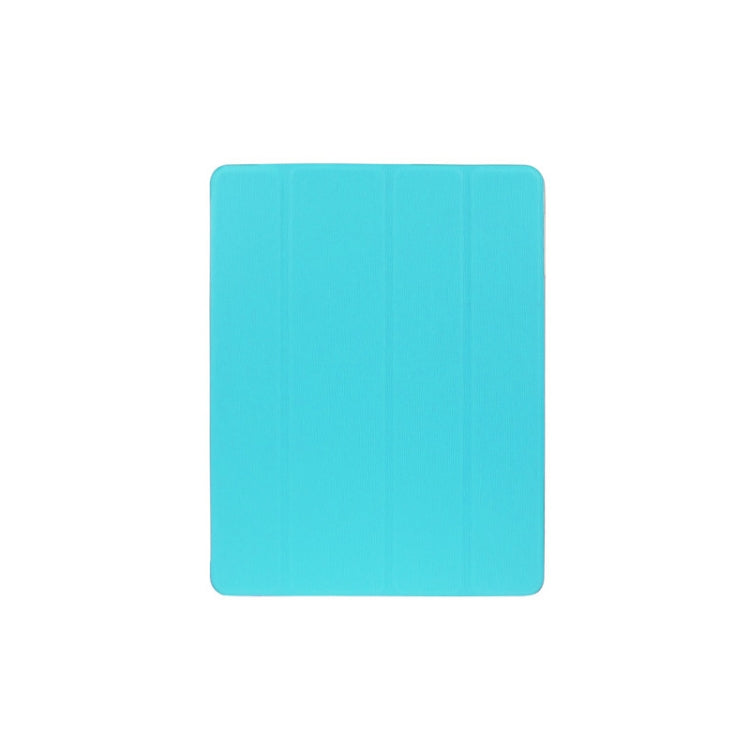 ENKAY 4-folding Toothpick Texture Flip PU Leather Cover Plastic Case with Sleep / Wake-up Function for iPad 4 / New iPad (iPad 3) / iPad 2