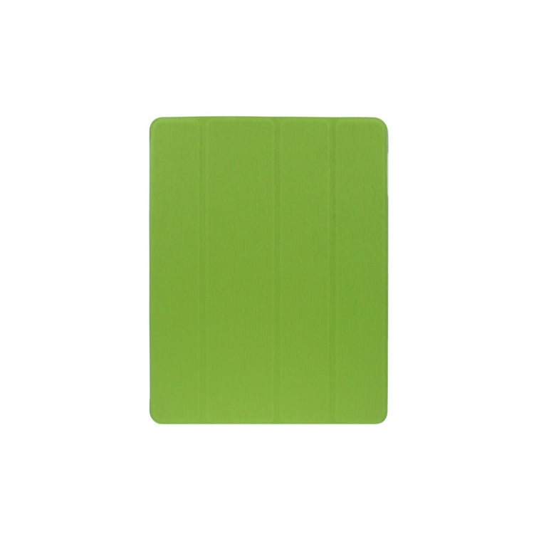 ENKAY 4-folding Toothpick Texture Flip PU Leather Cover Plastic Case with Sleep / Wake-up Function for iPad 4 / New iPad (iPad 3) / iPad 2