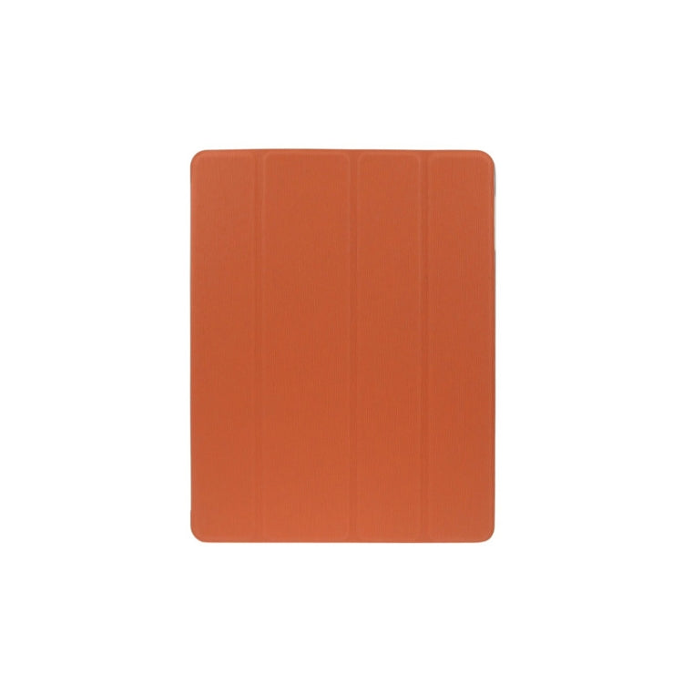 ENKAY 4-folding Toothpick Texture Flip PU Leather Cover Plastic Case with Sleep / Wake-up Function for iPad 4 / New iPad (iPad 3) / iPad 2
