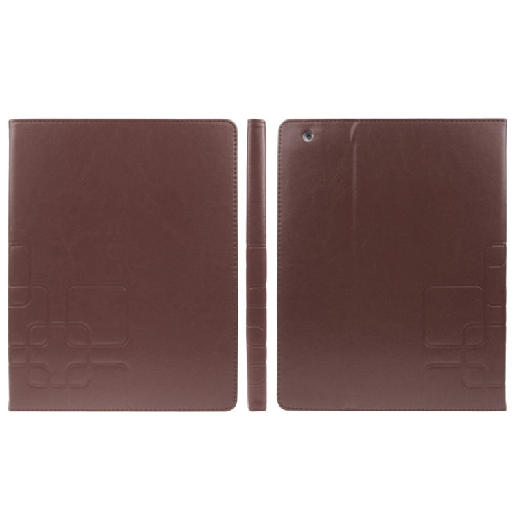 ENKAY Crazy Horse Texture Embossing Pattern Protective PU Leather Case with Sleep / Wake-up Function & Credit Card Slots for iPad 4 / New iPad (iPad 3) / iPad 2