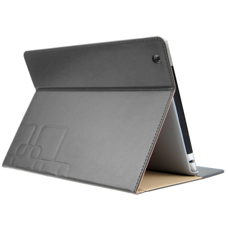 ENKAY Crazy Horse Texture Embossing Pattern Protective PU Leather Case with Sleep / Wake-up Function & Credit Card Slots for iPad 4 / New iPad (iPad 3) / iPad 2