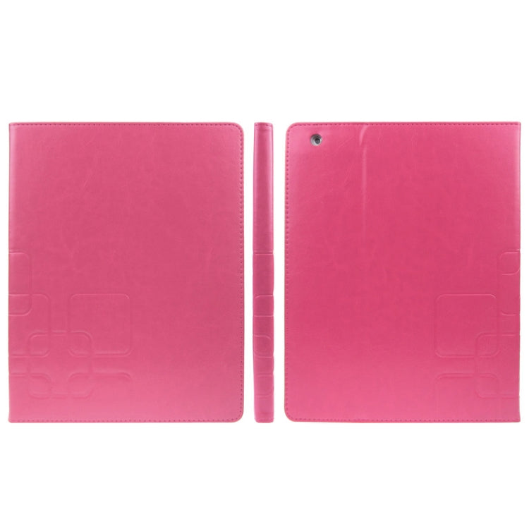ENKAY Crazy Horse Texture Embossing Pattern Protective PU Leather Case with Sleep / Wake-up Function & Credit Card Slots for iPad 4 / New iPad (iPad 3) / iPad 2