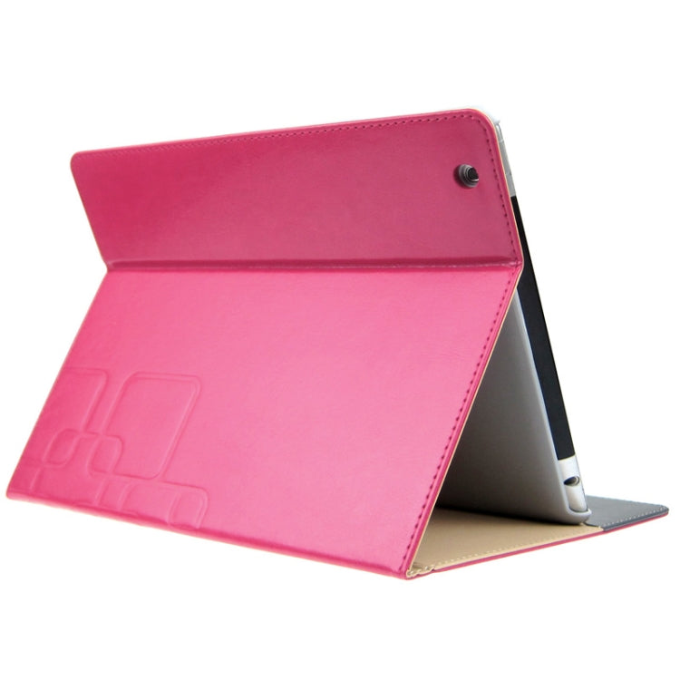 ENKAY Crazy Horse Texture Embossing Pattern Protective PU Leather Case with Sleep / Wake-up Function & Credit Card Slots for iPad 4 / New iPad (iPad 3) / iPad 2