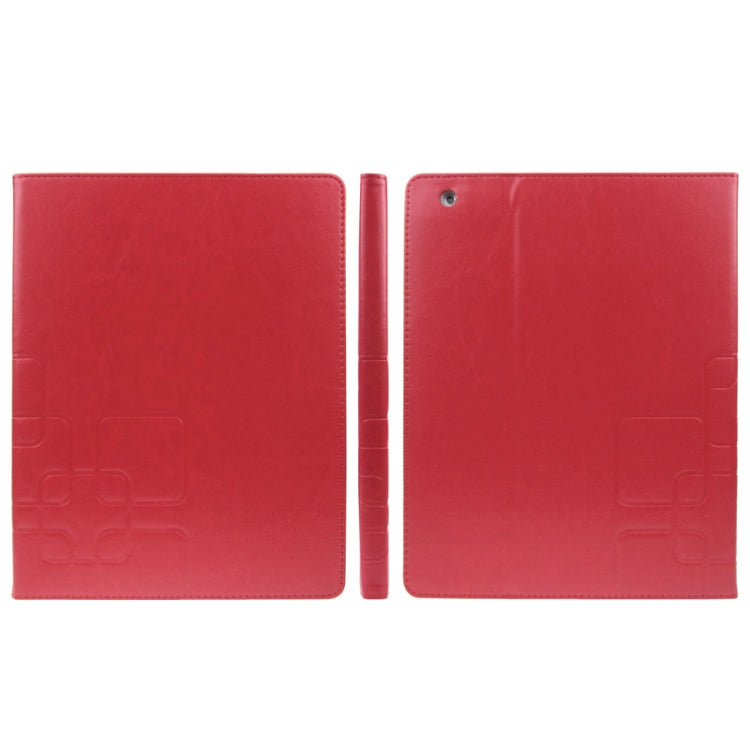 ENKAY Crazy Horse Texture Embossing Pattern Protective PU Leather Case with Sleep / Wake-up Function & Credit Card Slots for iPad 4 / New iPad (iPad 3) / iPad 2