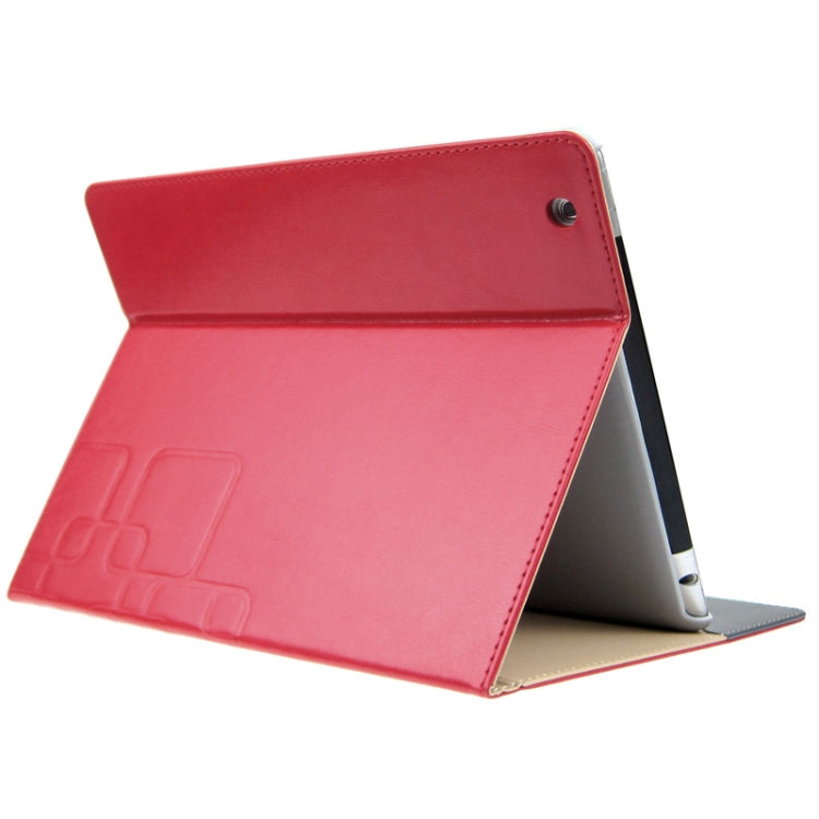 ENKAY Crazy Horse Texture Embossing Pattern Protective PU Leather Case with Sleep / Wake-up Function & Credit Card Slots for iPad 4 / New iPad (iPad 3) / iPad 2