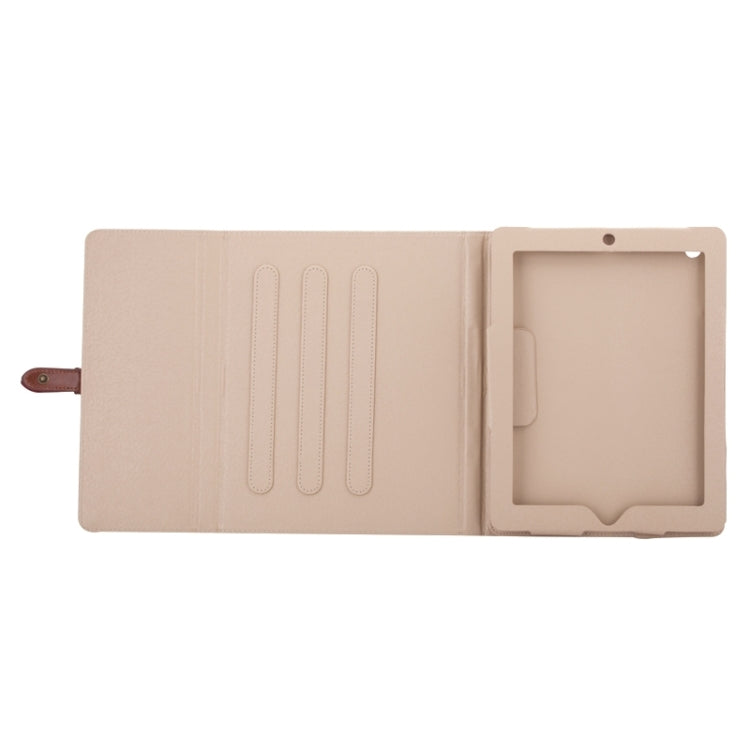 Bussiness Style Horizontal Flip Leather Case with 3-Folding Holder & Buckle for iPad 4 / New iPad / iPad 2