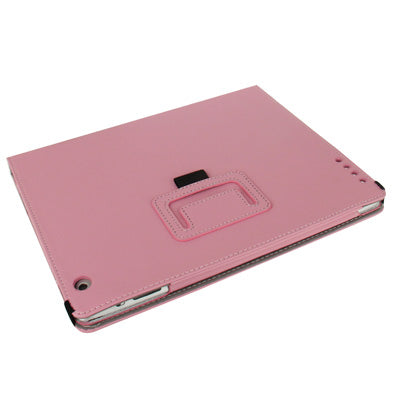 Pure Color Litchi Texture Leather Case with Holder & Elastic Hand Strap for iPad 4 / New iPad (iPad 3) / iPad 2