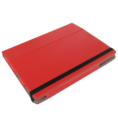 Pure Color Litchi Texture Leather Case with Holder & Elastic Hand Strap for iPad 4 / New iPad (iPad 3) / iPad 2